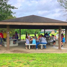 Picnic shelter in a park